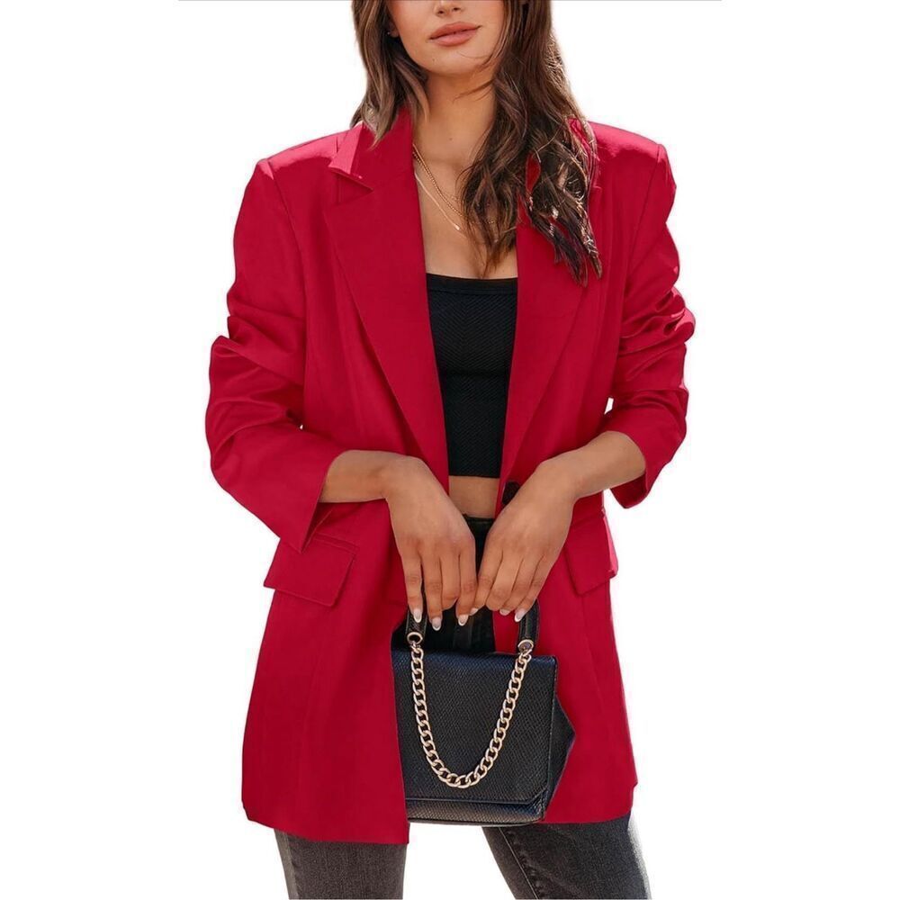 New Red KIRUNDO 2 Button Blazer Jacket career Pockets L